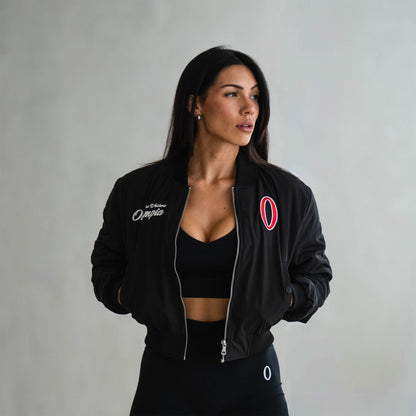Olympia Cropped Bomber Jacket