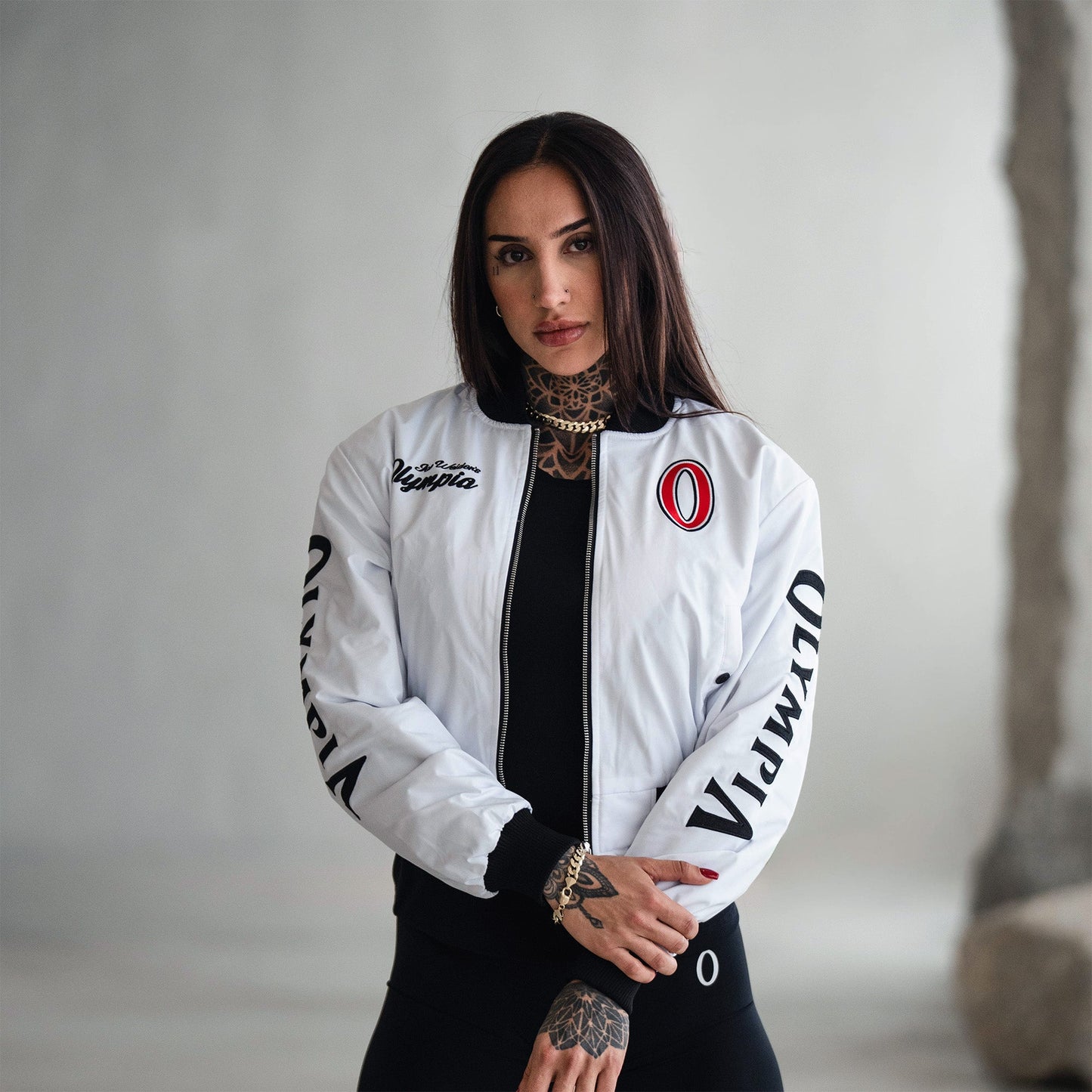 Olympia Cropped Bomber Jacket