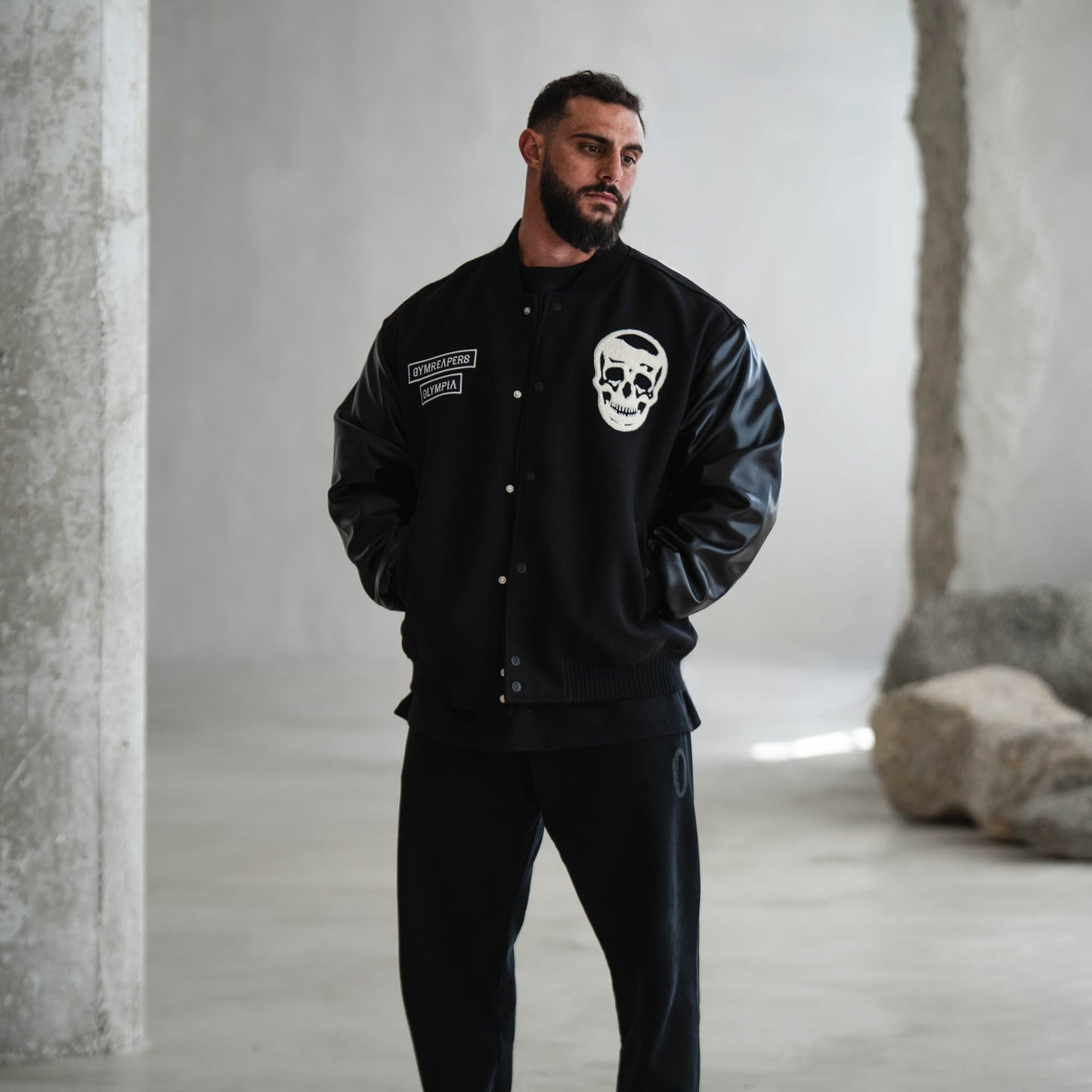 Olympia Varsity Jacket Electric Skull