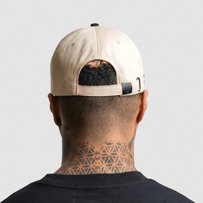 5-Panel Skull Hat - Cream/Black