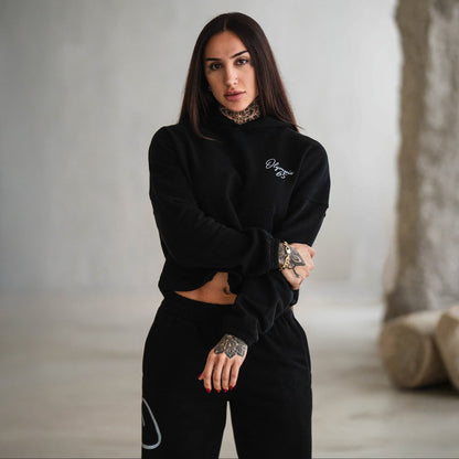 Olympia Script Cropped Hoodie