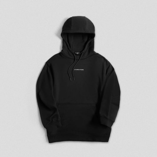 Axis Mockneck Hoodie - Black/White