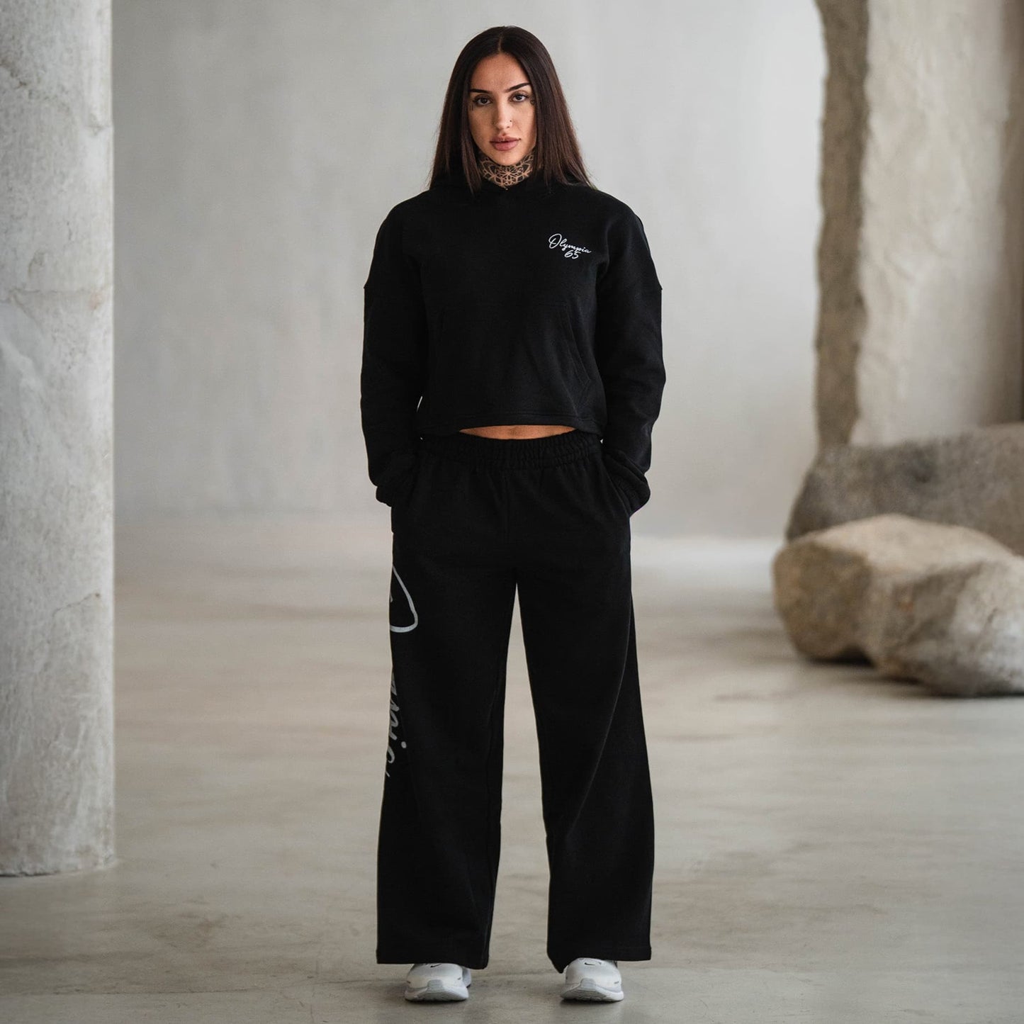 Olympia Script Cropped Hoodie