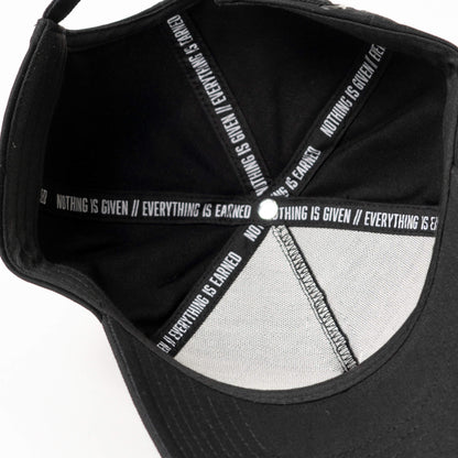 5-Panel Skull Hat - Black/White