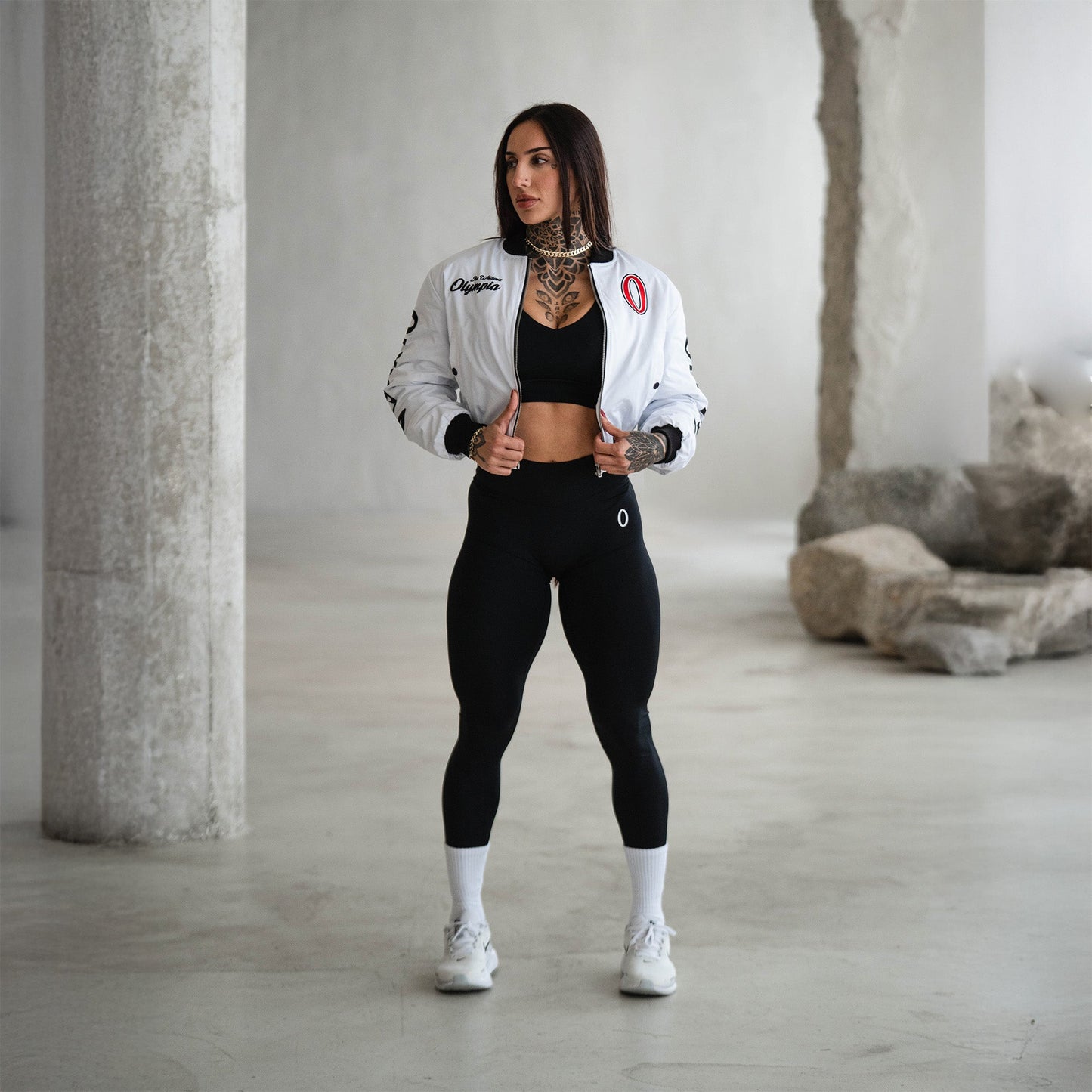Olympia Cropped Bomber Jacket