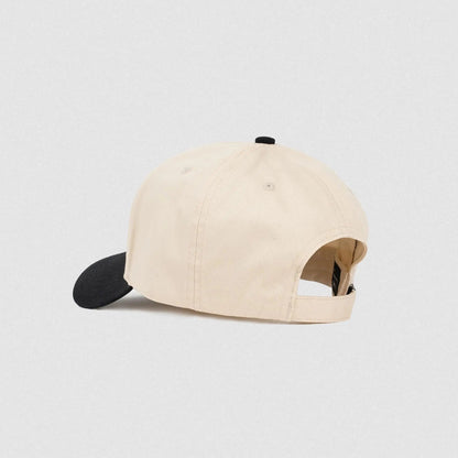 5-Panel Skull Hat - Cream/Black