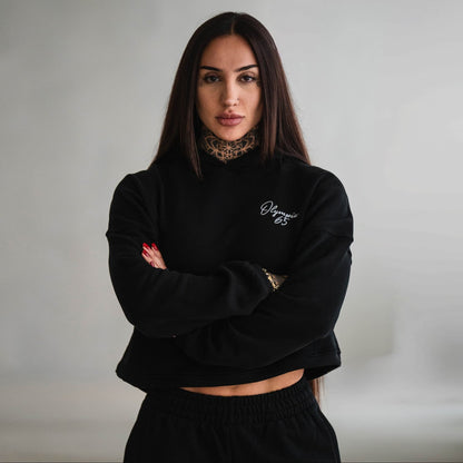Olympia Script Cropped Hoodie