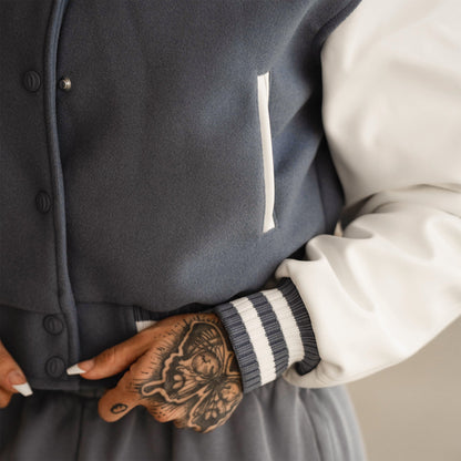 Olympia Cropped Varsity Jacket