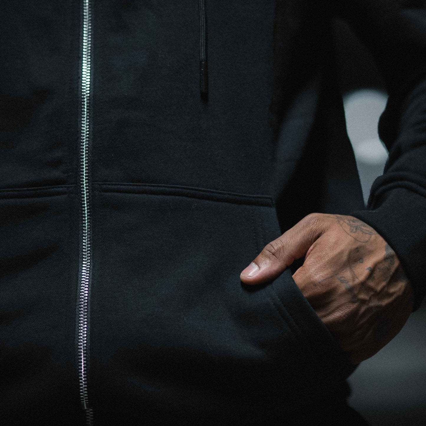 Axis Zip-Up Hoodie - Black/White